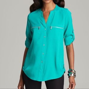 Calvin Klein Zip Pocket Roll Sleeve Button Down